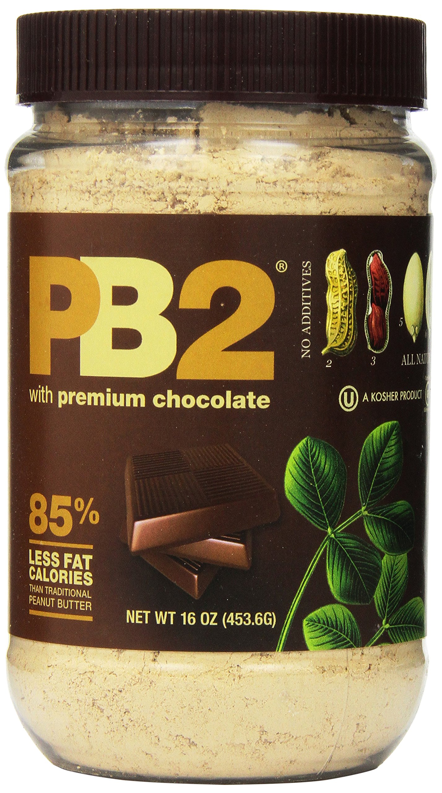 Book Cover Bell Plantation PB2 Powdered Peanut Butter with Premium Chocolate, 16 Ounce (Pack of 2)