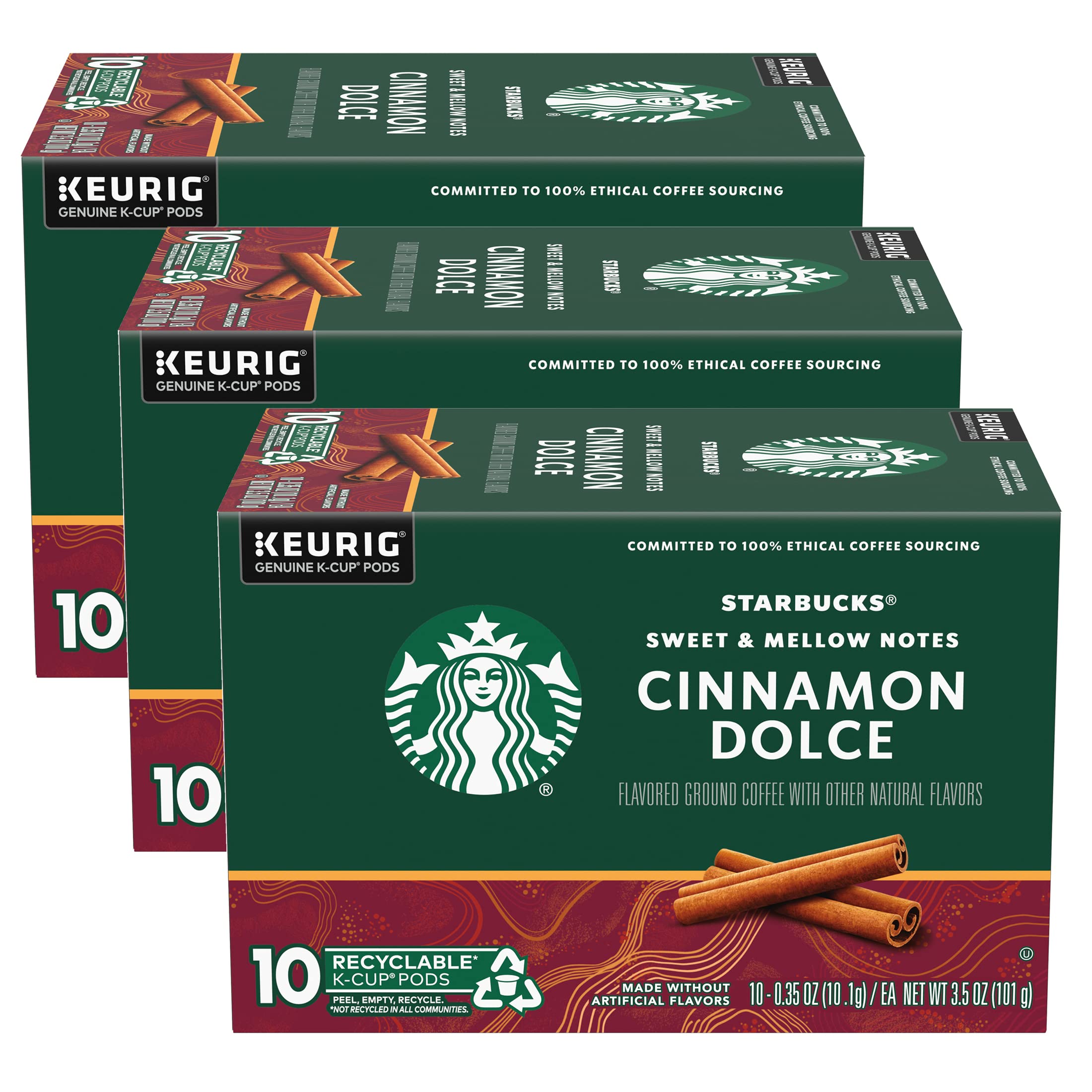 Book Cover Starbucks Flavored Coffee K-Cup Pods, Cinnamon Dolce Flavored Coffee, No Artificial Flavors, Keurig Genuine K-Cup Pods, 10 CT K-Cups/Box (Pack of 3 Boxes) Cinnamon Dolce 10-Count (Pack of 3)