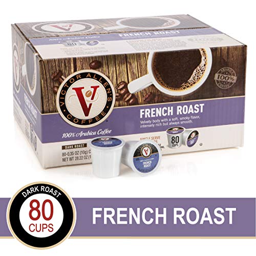 Book Cover French Roast for K-Cup Keurig 2.0 Brewers, Victor Allen's Coffee Dark Roast Single Serve Coffee Pods, 80 Count