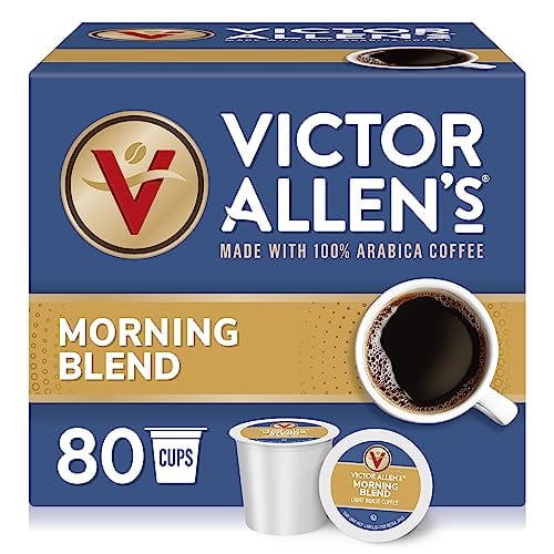 Book Cover Victor Allen's Coffee Morning Blend, Light Roast, 80 Count, Single Serve Coffee Pods for Keurig K-Cup Brewers