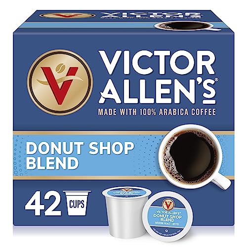 Book Cover Victor Allen's Coffee Donut Shop Blend, Medium Roast, 42 Count, Single Serve Coffee Pods for Keurig K-Cup Brewers