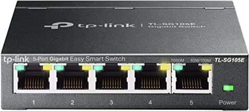 Book Cover 5-Port Gigabit Ethernet Easy Smart Switch | Unmanaged Pro | Plug and Play | Desktop | Sturdy Metal w/Shielded Ports | Limited Lifetime Replacement (TL-SG105E)
