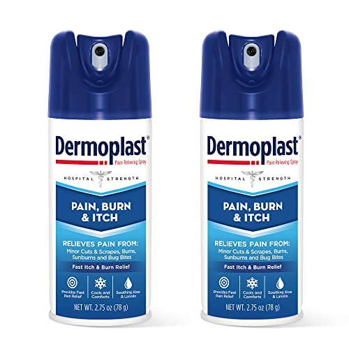 Book Cover Dermoplast Pain, Burn & Itch Spray, Pain Relief Spray for Minor Cuts, Burns and Bug Bites, 2.75 oz (Pack of 2) Packaging may vary