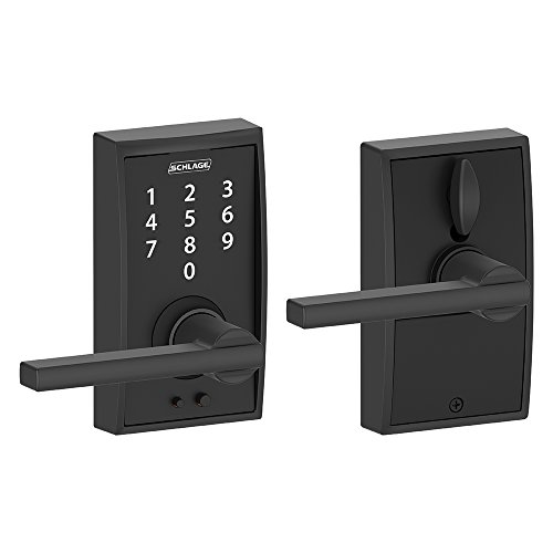 Book Cover Schlage Touch Century Lock With Latitude Lever (Matte Black) FE695 CEN 622 LAT