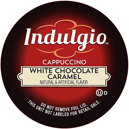 Book Cover Indulgio Cappuccino, White Chocolate Caramel, 12-Count Single Serve Cup for Keurig K-Cup Brewers