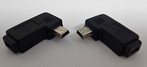 Book Cover Pair 90degree B Left Right Angle Mini Usb Male to Mini Female Connector Adapter