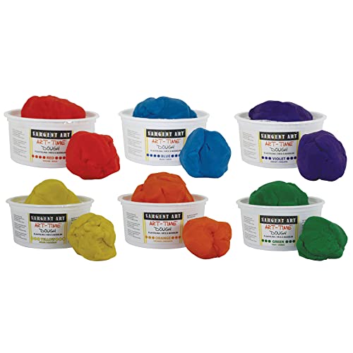 Book Cover Sargent Art 1 Pound Tub of Art-Time Dough x 6 Colors, Non-Toxic, Very Malleable, Adaptable, Easy Storage, Reusable