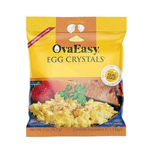 Book Cover OvaEasy Whole Egg Crystals, All-Natural Powdered Eggs for Long-Term Storage, Pasteurized Egg Powder from 5 Whole Eggs (2 oz)