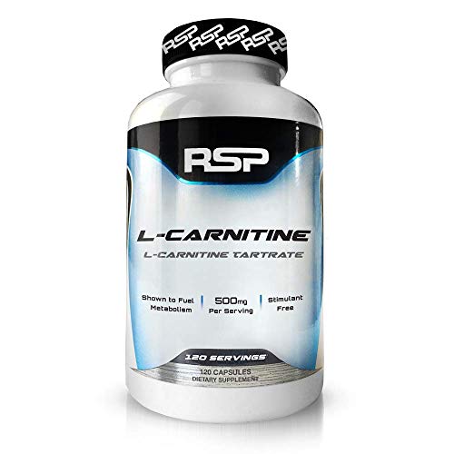 Book Cover RSP L-Carnitine 500 mg - Stimulant Free L Carnitine, Weight Loss Supplement & Fat Burner for Men & Women, Amino Acid Workout Diet Pills, 120 Capsules