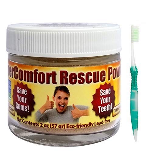 Book Cover Gum Disease Help! Dental Rescue Combo -- Rescue Tooth & Gum Powder & Effective Flossing Toothbrush - Helps Reduce Gum Recession, Helps to Remove Plaque, Helps with Gingivitis, Helps Bleeding Gums