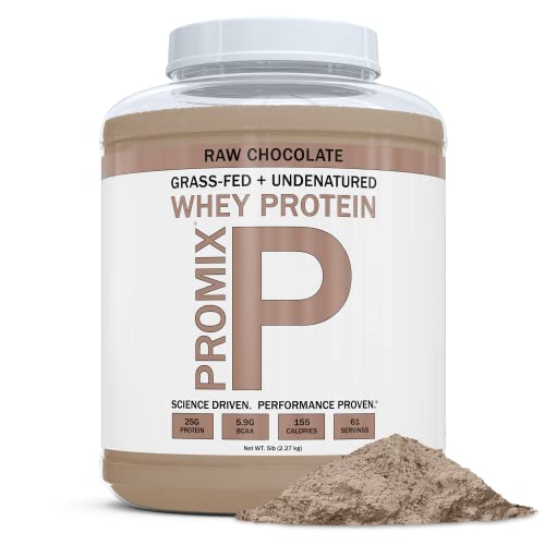 Book Cover Promix Whey Protein Powder, Raw Chocolate - 5lb Bulk - Grass-Fed & 100% All Natural - Â­Post Workout Fitness & Nutrition Shakes, Smoothies, Baking & Cooking Recipes - Gluten-Free & Keto-Friendly