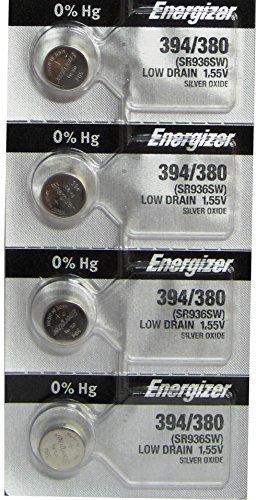 Book Cover 4 Pcs Energizer 394-380TS Button Cell Batteries 394 OX 4 Count (Pack of 1)