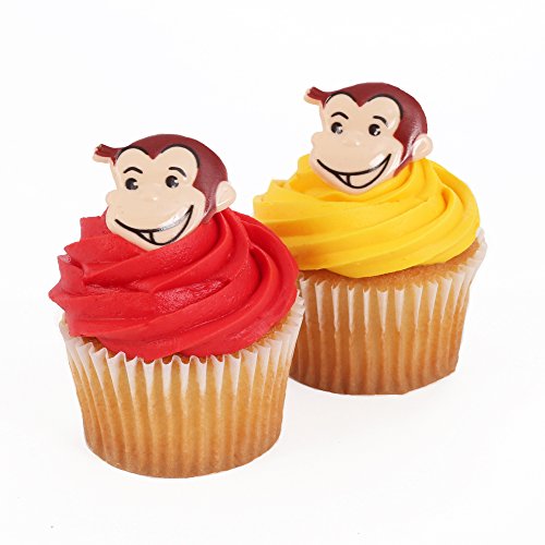 Book Cover Curious George 24 Cupcake Topper Rings