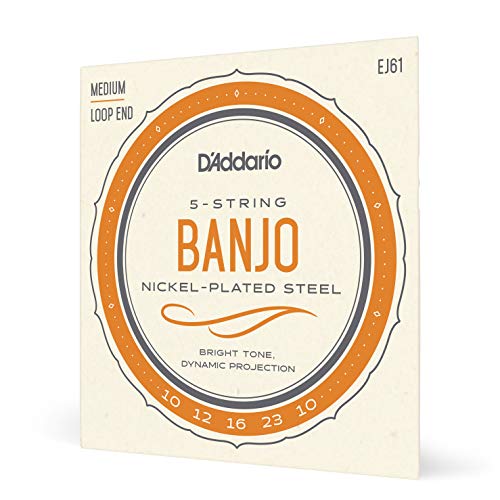 Book Cover D'Addario EJ61 Nickel 5-String Banjo Strings, Medium, 10-23