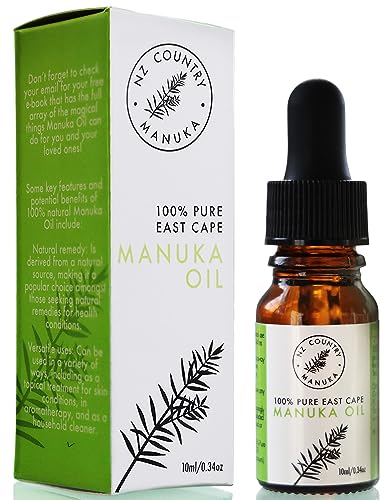 Book Cover NZ Country Pure Manuka Oil - Ultra Concentrated Essential Oil 30x Stronger Than Tea Tree Oil for Skin Care, Nail Care, Acne, Warts, Athletes Foot, Used as Lip Oil, Cuticle Oil, Body Oil and Hair Oil