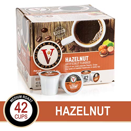 Book Cover Hazelnut for K-Cup Keurig 2.0 Brewers, 42 Count, Victor Allen's Coffee Medium Roast Single Serve Coffee Pods