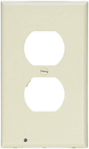 Book Cover 1 Pack SnapPower GuideLight - Outlet Wall Plate With LED Night Lights - FOR OUTLETS - (Duplex, Ivory)