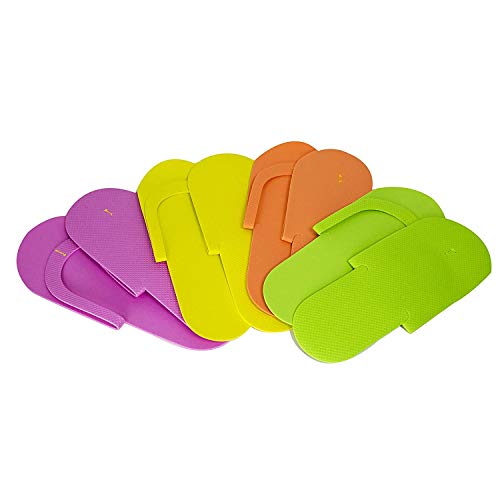 Book Cover JOVANA 36 Pair Disposable Foam Pedicure Slippers Multi Color Flip Flop Salon Nail Spa (Colors May Vary)