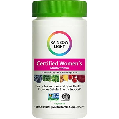 Book Cover Rainbow Light Multivitamin for Women, Vitamin C, D & Zinc, Probiotics, Women’s Multivitamin Provides High Potency Immune Support, Non-GMO, Vegetarian, 120 Tablets
