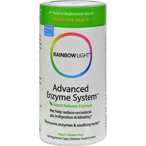 Book Cover Rainbow Light Advanced Enzyme System 180 Vegetarian Caps