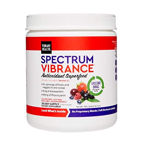 Book Cover Vibrant Health, Spectrum Vibrance, Vegan Antioxidant Superfood Powder, 30 Servings