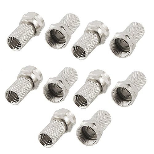 Book Cover URBEST RG6 F-Type Male Twist-On Coax Coaxial Cable RF Connector Adapter 10 Pcs