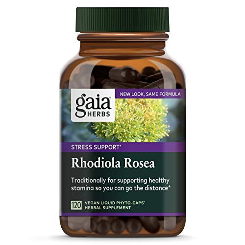 Book Cover Gaia Herbs, Rhodiola Rosea, Stress Support, Adaptogenic Herb, Vegan Liquid Capsules, 120 Count