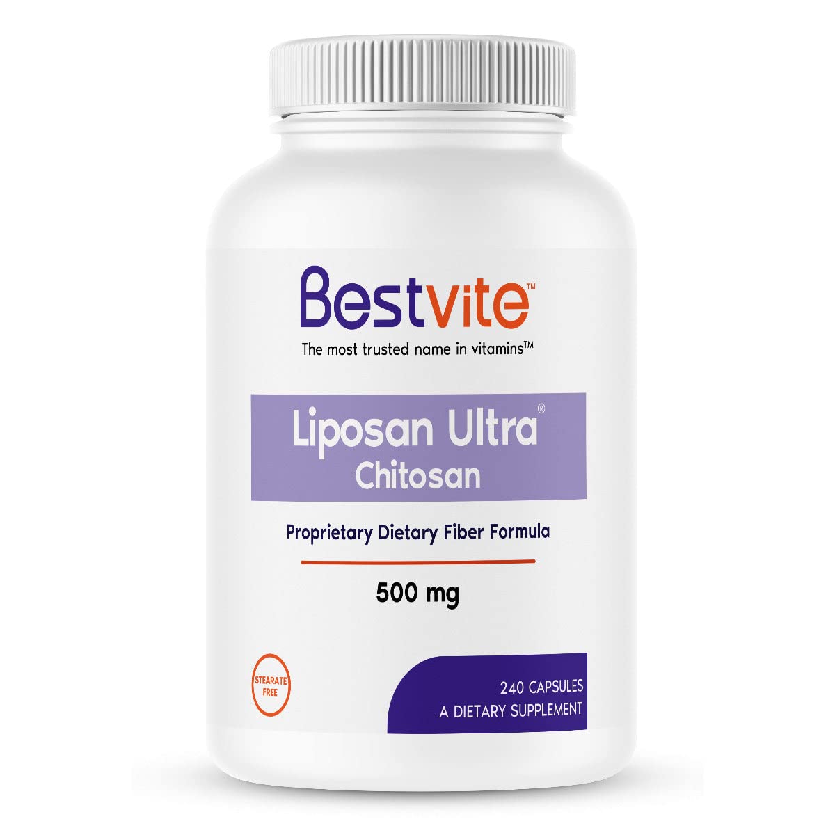 Book Cover BESTVITE Liposan Ultra Chitosan 500mg (240 Capsules) - Patented Faster Acting Than Regular Chitosan - No Stearates - No Fillers 240 Count (Pack of 1)