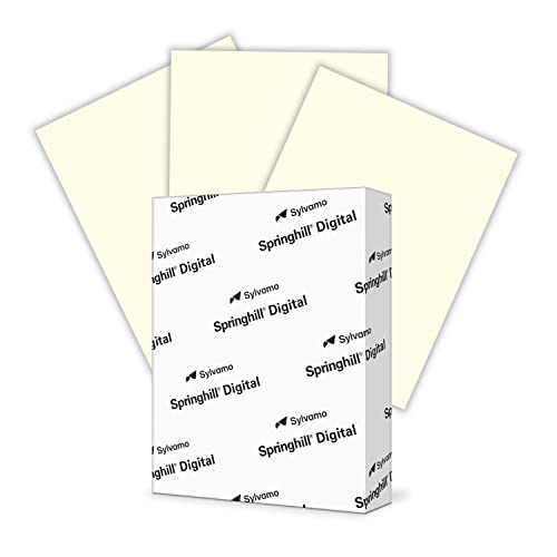 Book Cover Springhill 8.5” x 11” Cream Colored Cardstock Paper, 250 Sheets (1 Ream) – Premium Lightweight Cardstock, Vellum Printer Paper with Textured Finish – 097000R, Letter (8.5x11)