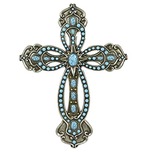 Book Cover BreadPeal Cross with Turquoise Silver Tone