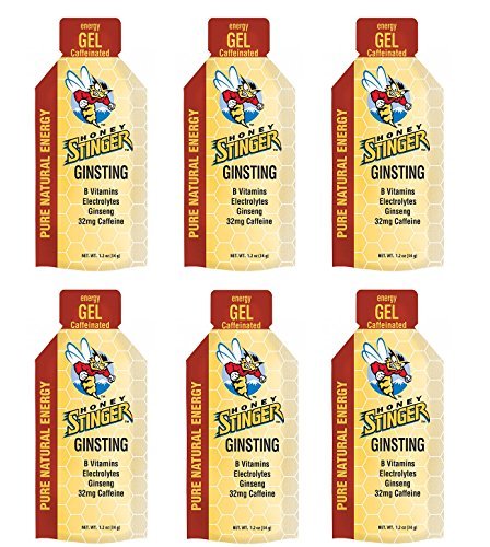 Book Cover Honey Stinger Caffeinated Ginsting Classic Energy Gel (6 x 1.2oz Packs)