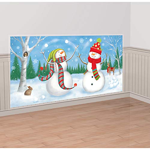 Book Cover AMSCAN Whimsical Snowman Plastic Scene Setter | Christmas Decoration