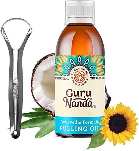 Book Cover GuruNanda Original Oil Pulling Oil For Healthy Teeth and Gums - Alcohol and Fluoride Free Natural Mouthwash, Ayurvedic Oil Pulling With Peppermint Oil, Bad Breath Remedy, and Natural Teeth Whitening