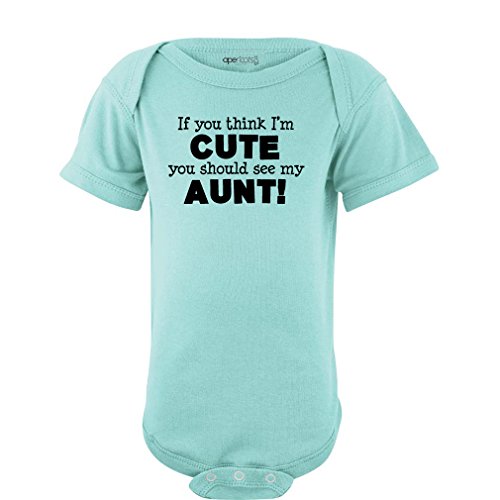 Book Cover Apericots Baby Bodysuit, Unisex Baby Clothes, If You Think I'm Cute, You Should See My Aunt! 0-18 Months