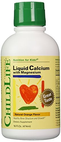 Book Cover Child Life Liquid Calcium/Magnesium, Natural Orange Flavor Plastic Bottle, 16-Fl. Oz. (Pack of 3)