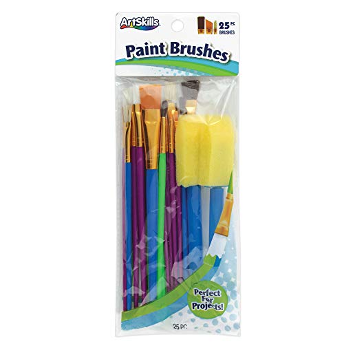 Book Cover ArtSkills Paint Brush Set, Assorted Brushes, 25 Pieces (PA-1986)