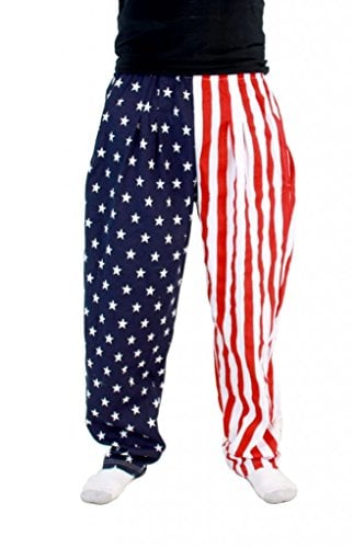 Book Cover Costume Agent USA American Flag Lounge Pants Pajamas (Medium)