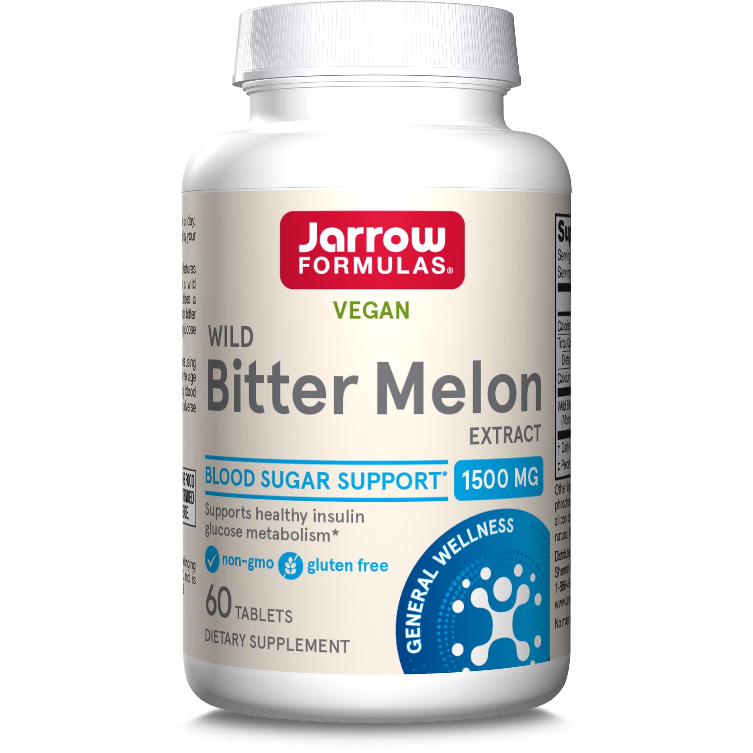 Book Cover Jarrow Formulas Wild Bitter Melon Extract 1500 mg - 60 Tablets - Patented & Clinically Tested - Dietary Supplement Supports Insulin-Glucose Metabolism - 30 Servings 60 Count (Pack of 1)