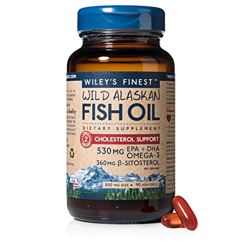 Book Cover Wiley's Finest - Wild Alaskan Fish Oil Cholesterol Support 800 mg. - 90 Softgels