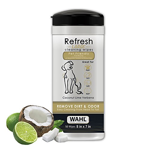 Book Cover Wahl Dog Wipes Refresh Cleaning Wet Wipes ,50 pieces,Coconut Lime Verbena