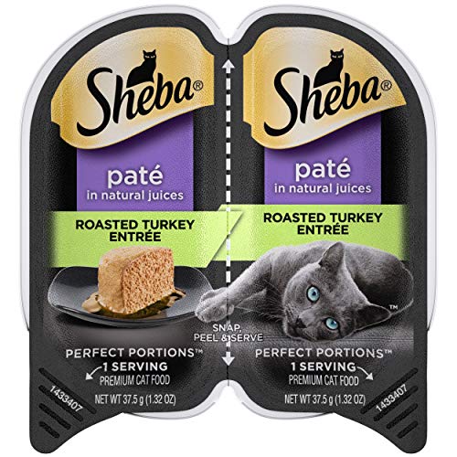Book Cover Sheba PERFECT PORTIONS Turkey EntrÃ©e Wet Cat Food Trays 2.6 Ounces (24 Twin Packs)
