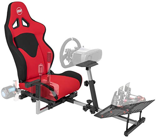 Book Cover OpenWheeler GEN3 Racing Wheel Simulator Stand Cockpit Red on Black, Video Game Controller, Fits All Logitech G923, G920, Thrustmaster, Fanatec Wheels, Compatible with Xbox One, PS4, PC Platforms.