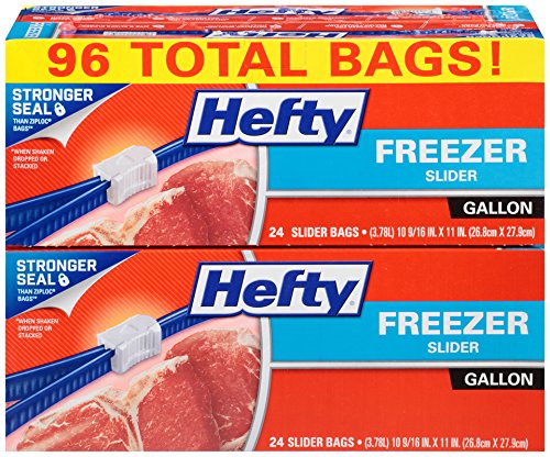 Book Cover Hefty Slider Freezer Bags - Gallon Size, 96 Count