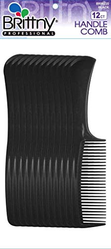 Book Cover Brittny Bulk Handle Combs - Black 12-Count (Pack of 6)