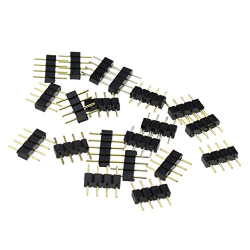 Book Cover SIM&NAT 20 PCS 4 Pin Male Connector Connecter for 3528 5050 SMD RGB Led Strip Lighting
