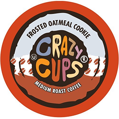 Book Cover Crazy Cups Flavored Coffee, for the Keurig K Cups 2.0 Brewers, Frosted Oatmeal Cookie, 22 Count