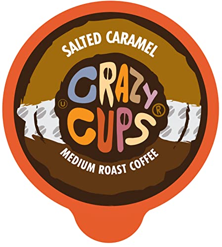 Book Cover Crazy Cups Flavored Coffee for Keurig K-Cup Machines, Salted Caramel, Hot or Iced Drinks, 22 Single Serve, Recyclable Pods