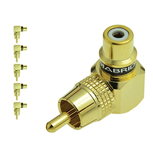 Book Cover Mediabridge RCA Right Angle Adapter - 90Â° Female to Male Gold-Plated Connector - 5 Pack - (Part# CONN-RCA-RA-5PK)