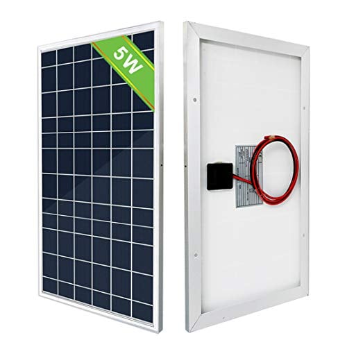 Book Cover ECO-WORTHY 5W Solar Panel 12V High Efficiency PV Module Power for Battery Trickle Charging, Boat, Gate Opener, Chicken Coop, Off-Grid Applications…