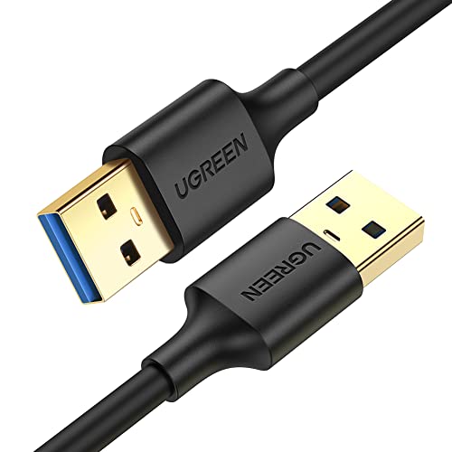 Book Cover UGREEN USB to USB Cable, USB 3.0 Male to Male Type A to Type A Cable for Data Transfer Compatible with Hard Drive, Laptop, DVD Player, TV, USB 3.0 Hub, Monitor, Camera, Set Up Box and More 3FT